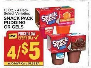 Food Lion Snack pack pudding or gels offer