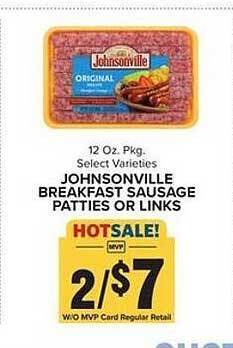 Food Lion Johnsonville breakfast sausage patties or links offer