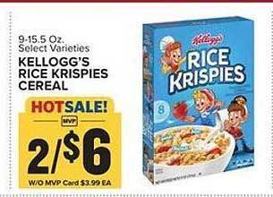 Food Lion Kellogg's rice krispies cereal offer
