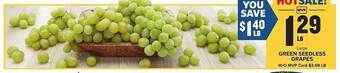 Food Lion Green seedless grapes offer