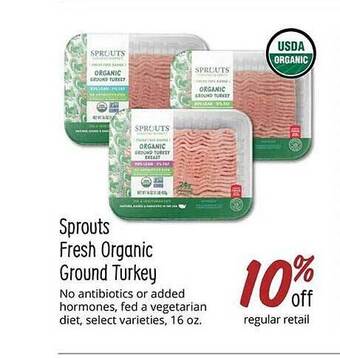 Sprouts Farmers Market Sprouts fresh organic ground turkey offer