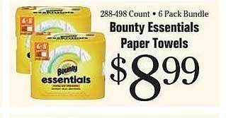 Morton Williams Bounty essentials paper towels offer