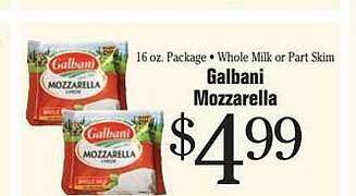Morton Williams Galbani mozzarella offer