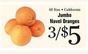 Jumbo navel oranges