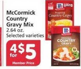 Vons Mccormick country gravy mix offer