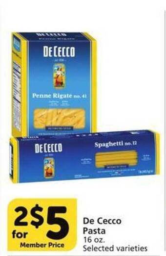 Vons De cecco pasta offer