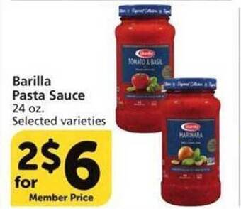 Vons Barilla pasta sauce offer