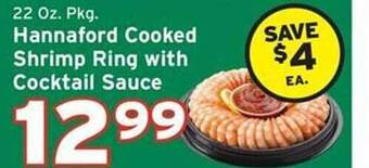 Hannaford Hannaford cooked shrimp ring with cocktail sauce offer
