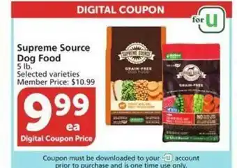 Vons Supreme source dog food offer