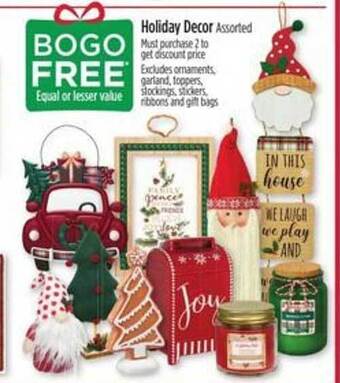 Dollar General Holiday decor assorted offer