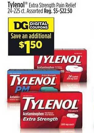 Dollar General Tylenol extra strength pain relief offer