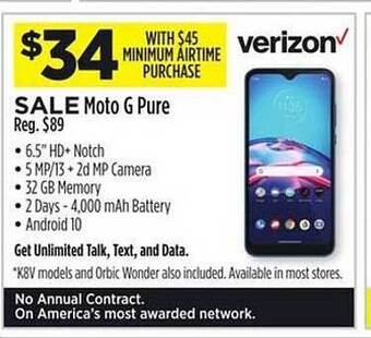Dollar General Moto g pure verizon offer