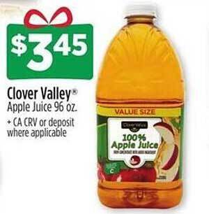 Dollar General Clover valley apple juice offer