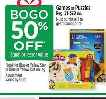 Dollar General Games or puzzles offer