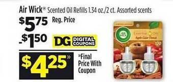 Dollar General Air wick scented oil refills offer
