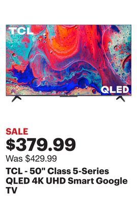 Best Buy Tcl - 50" class 5-series qled 4k uhd smart google tv offer