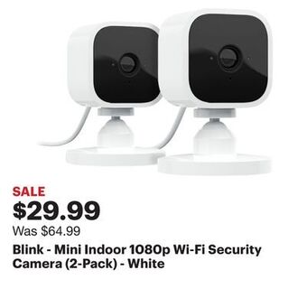 Best Buy Blink - mini indoor 1080p wi-fi security camera (2-pack) - white offer