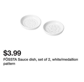 Ikea Fössta sauce dish, set of 2, white/medallion pattern offer