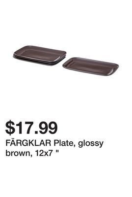 Ikea Färgklar plate, glossy brown, 12x7 " offer