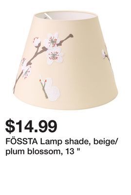 Ikea Fössta lamp shade, beige/plum blossom, 13 " offer