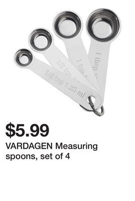 Ikea Vardagen measuring spoons, set of 4 offer