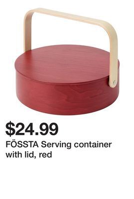 Ikea Fössta serving container with lid, red offer