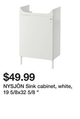 Ikea Nysjön sink cabinet, white, 19 5/8x32 5/8 " offer