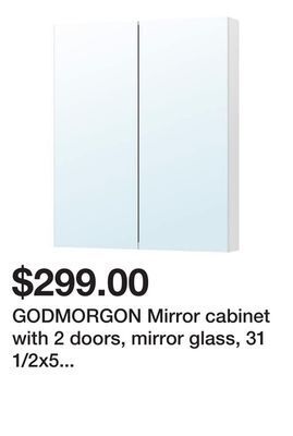Ikea Godmorgon mirror cabinet with 2 doors, mirror glass, 31 1/2x5 1/2x37 3/4 " offer