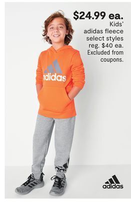 JC Penney Kids' adidas fleece offer