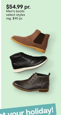 JC Penney Men's boots offer