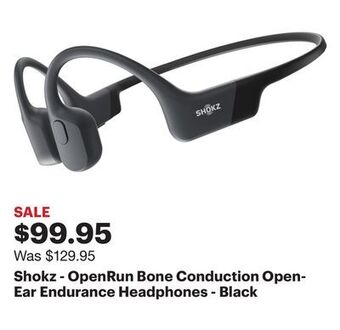 Best Buy Shokz - openrun bone conduction open-ear endurance headphones - black offer