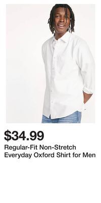 Old Navy Regular-fit non-stretch everyday oxford shirt for men offer