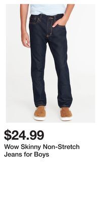 Old Navy Wow skinny non-stretch jeans for boys offer