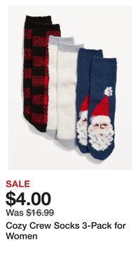 Old Navy Cozy crew socks 3-pack for women offer