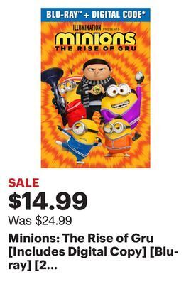 Best Buy Minions: the rise of gru [includes digital copy] [blu-ray] [2 discs] [2022] offer