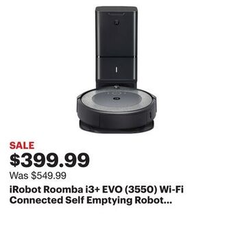 Best Buy Irobot roomba i3+ evo (3550) wi-fi connected self emptying robot vacuum - neutral offer