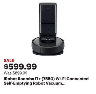 Best Buy Irobot roomba i7+ (7550) wi-fi connected self-emptying robot vacuum - charcoal offer
