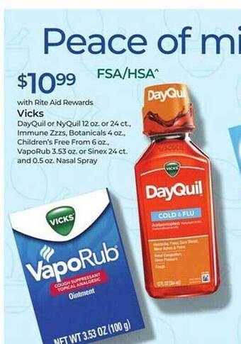 Rite Aid Vicks dayquil or nyquil offer