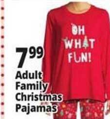 Ocean State Job Lot Adult family christmas pajamas offer