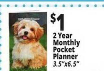 Ocean State Job Lot 2 year monthly pocket planner offer
