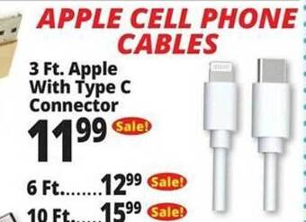 Ocean State Job Lot Apple cell phone cables offer