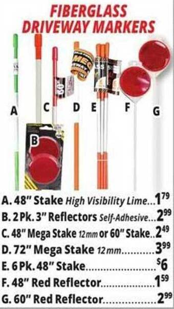Ocean State Job Lot Fiberglass driveway markers offer