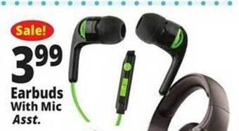Ocean State Job Lot Earbuds with mic offer