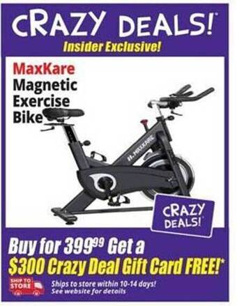 Ocean State Job Lot Maxkare magnetic exercise bike offer