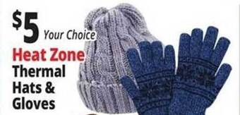 Ocean State Job Lot Heat zone thermal hats & gloves offer
