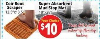 Ocean State Job Lot Coir boot scraper or super absorbent mud stop mat offer