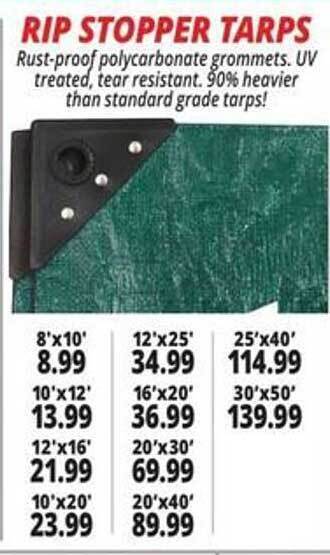 Ocean State Job Lot Rip stopper tarps offer
