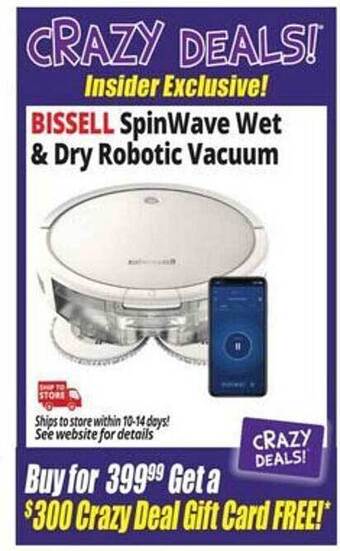 Ocean State Job Lot Bissell spinwave wet & dry robotic vacuum offer