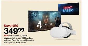 Target Meta quest 2 128gb advanced all-in-one vr headset offer