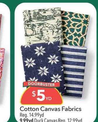JOANN Cotton canvas fabrics offer
